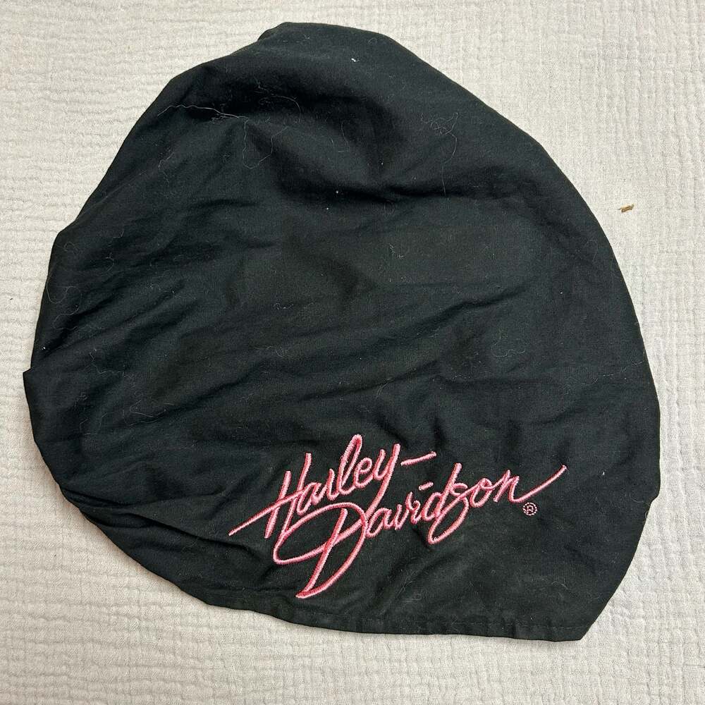 Harley-Davidson Black Hair Cover with Pink Script Logo